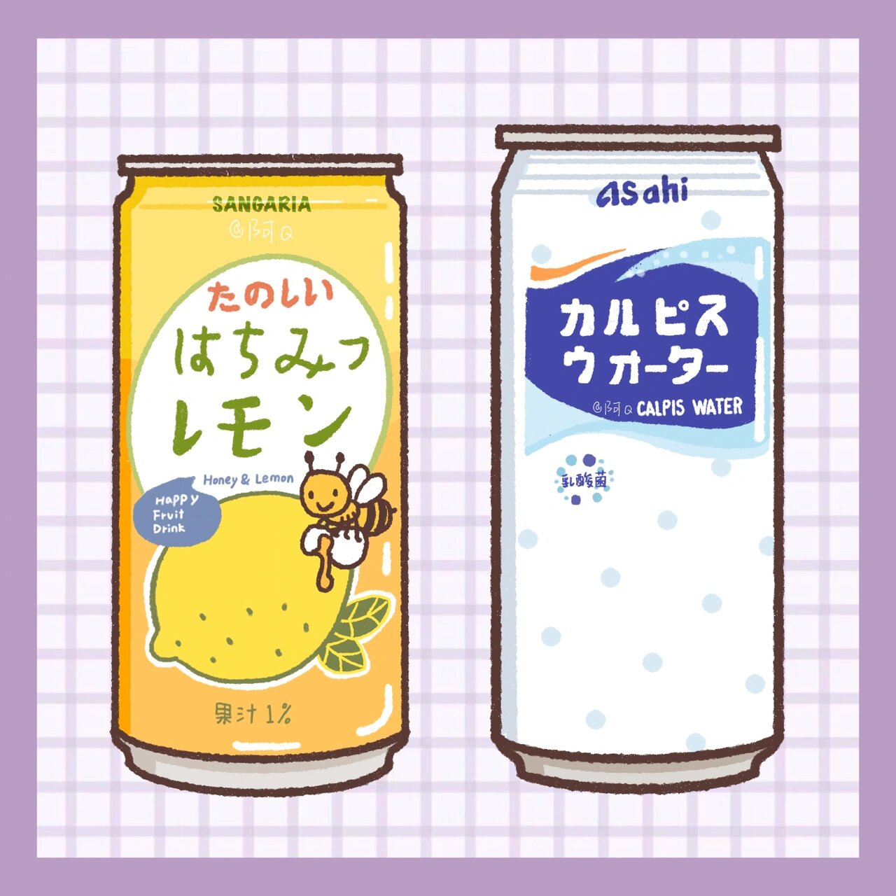 原创|手帐素材|萌萌的简笔画|罐装饮料