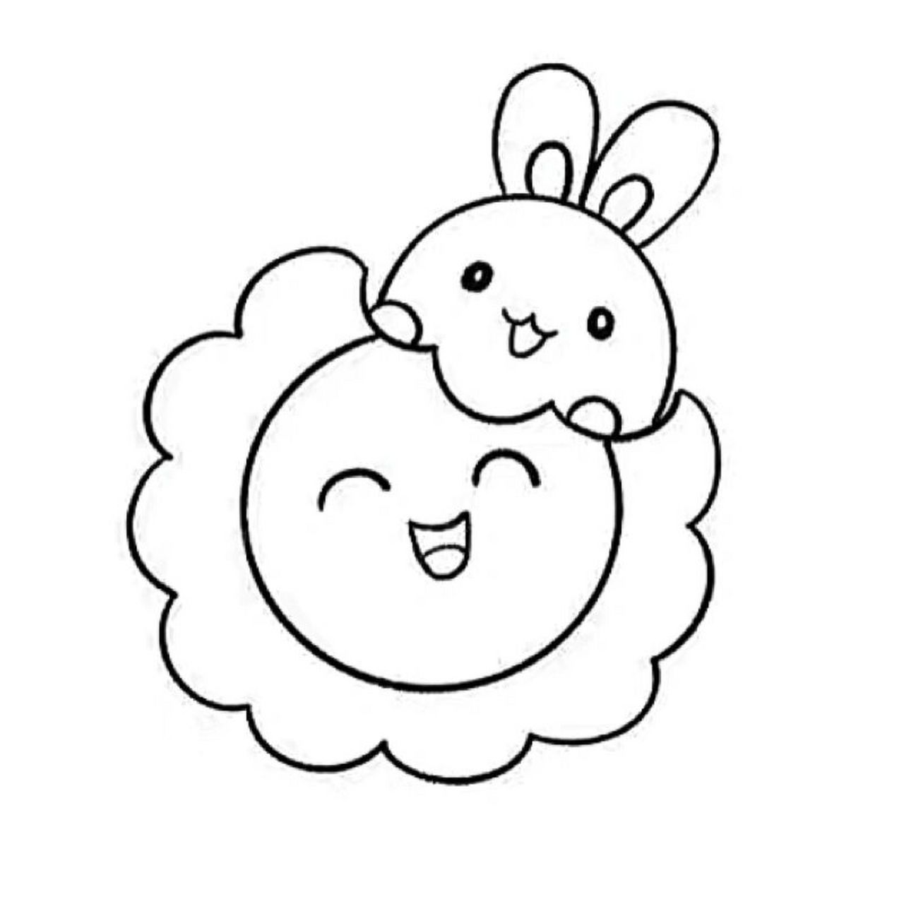 中秋节简笔画兔子图片