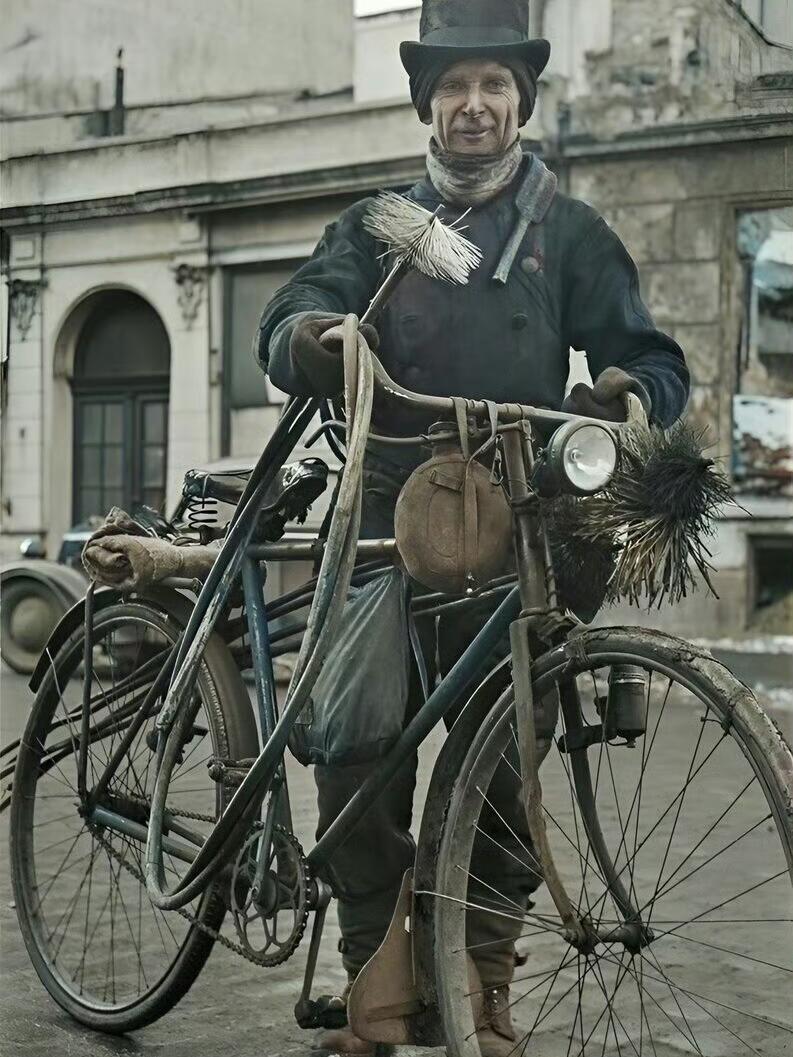 烟囱清洁工,德国法兰克福, 1947年