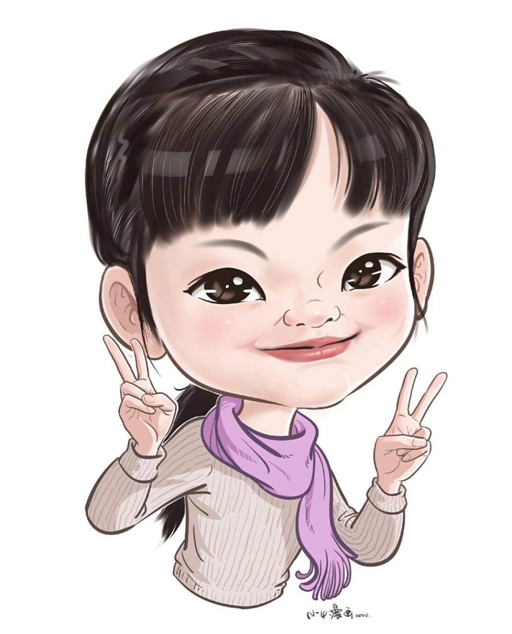 漫画像:画个小美女 #小4漫画# #原创漫画