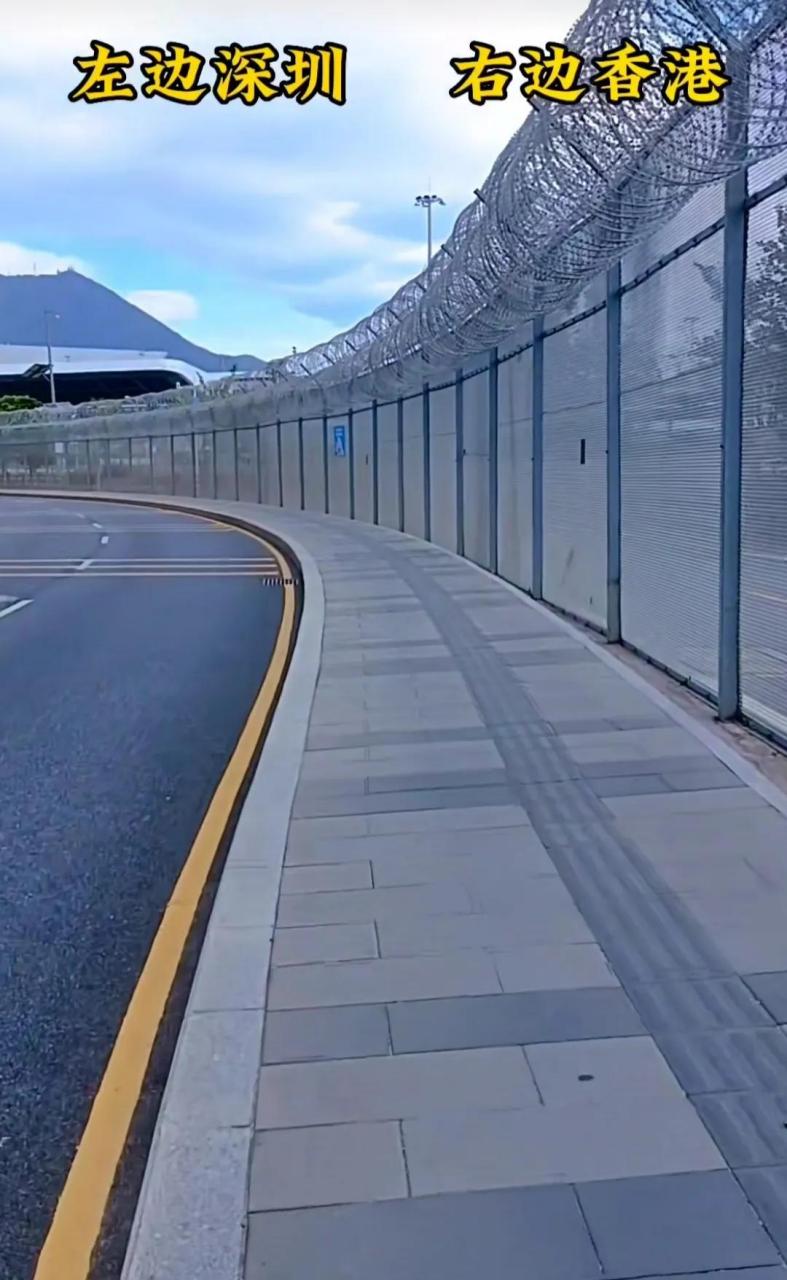深圳与香港的边界线全长27.5公里,高2.8米铁丝网隔开.