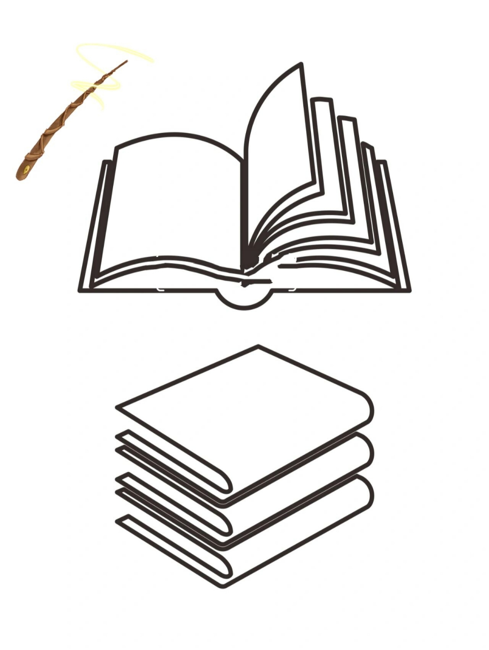 98书本简笔画 | 各种书素材 来一组书本98简笔画,学习素材,开学