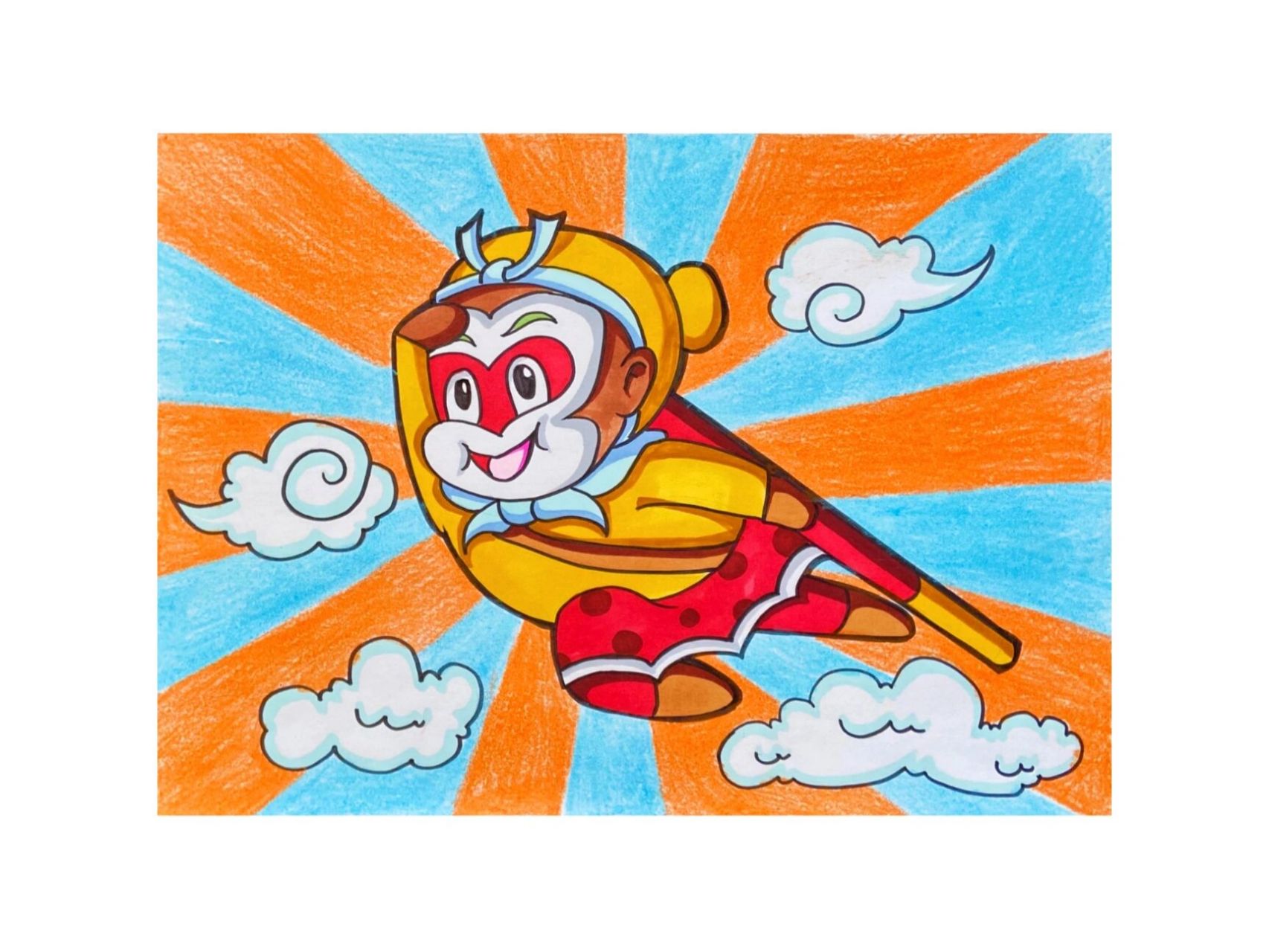 【132】马克笔儿童画《齐天大圣-孙悟空》 孙悟空是所有小朋友都喜欢
