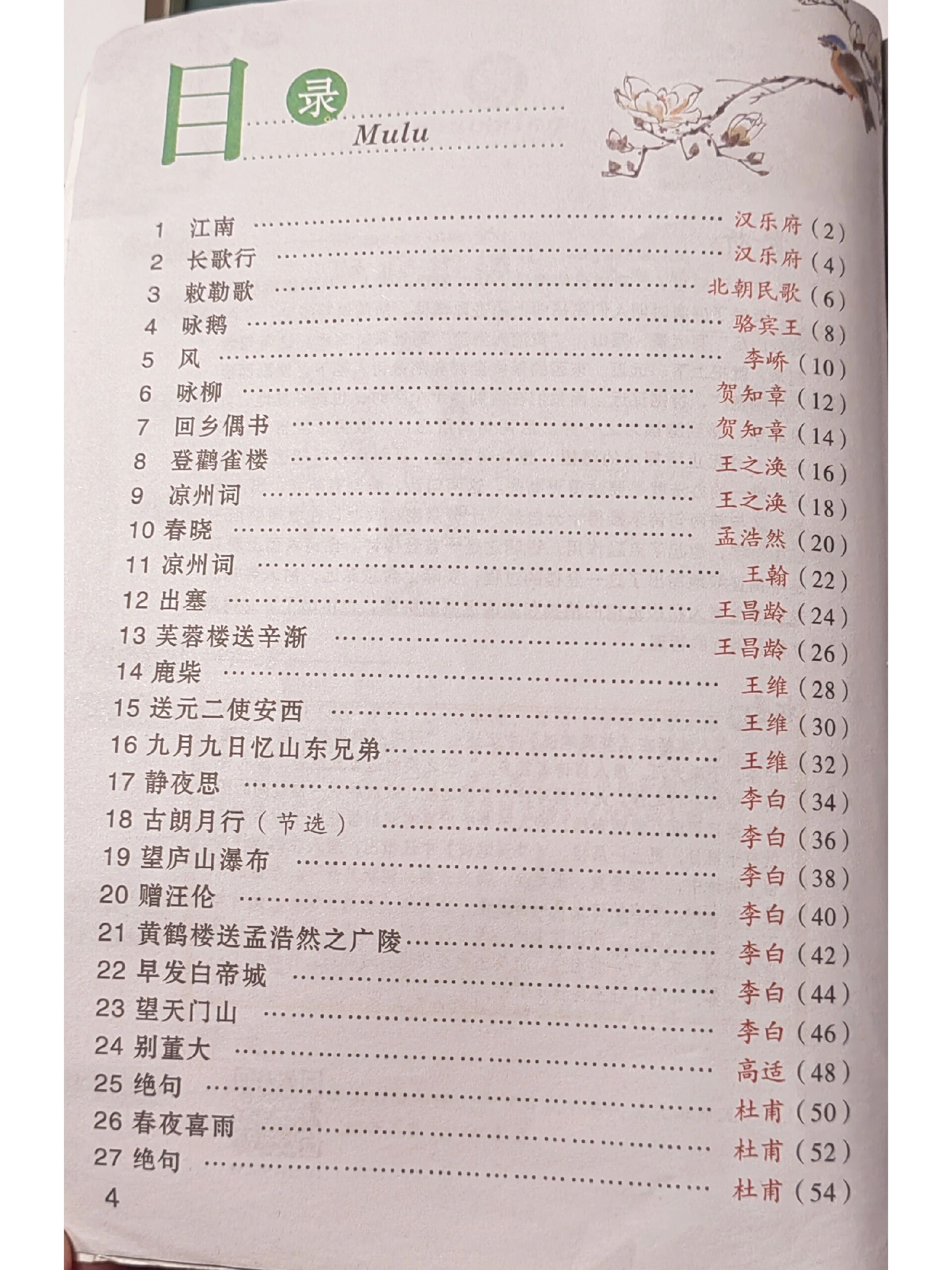 小学生必背古诗词75 80首目录 方便在零碎的时间考考孩子背古诗.