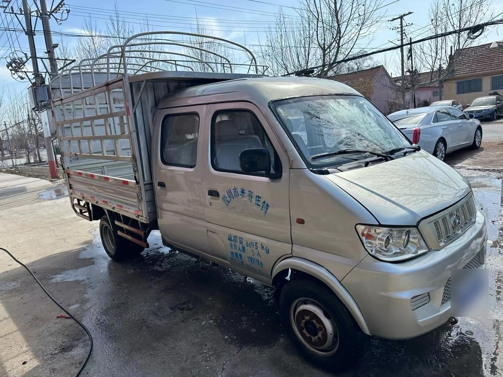 16年长安跨越双排后双轮仓栏小货车,原车高栏,1.2大马力发动机!