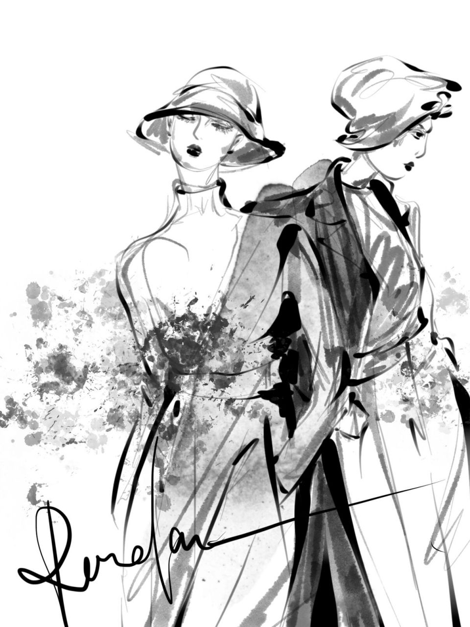 灵感创作// #手绘服装效果图# #服装设计# #服装手绘# #速写# #灵感