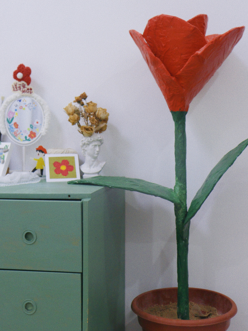 废物利用|一起来做一朵大红花吧!