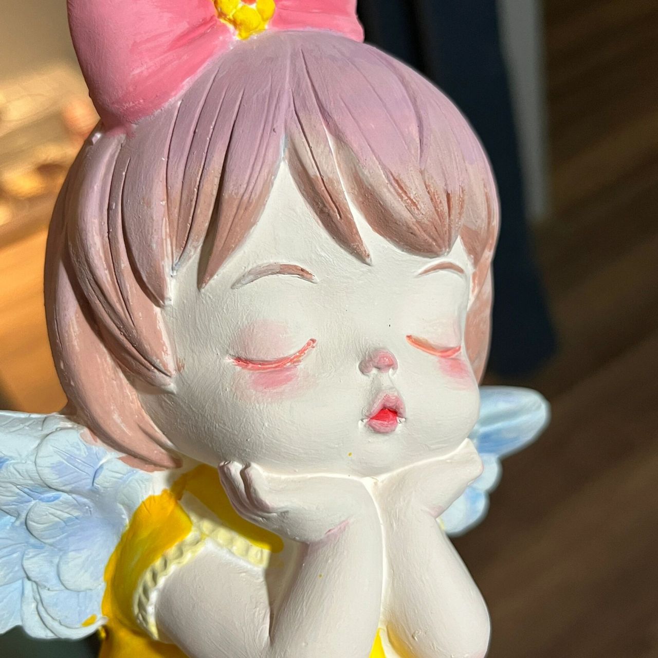 一个半小时画的小天使石膏娃娃～ 这个石膏娃娃的造型真的是我见过最