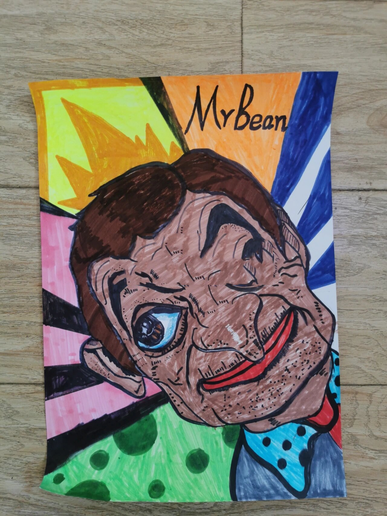 夸张人物漫画 儿童画 憨豆先生