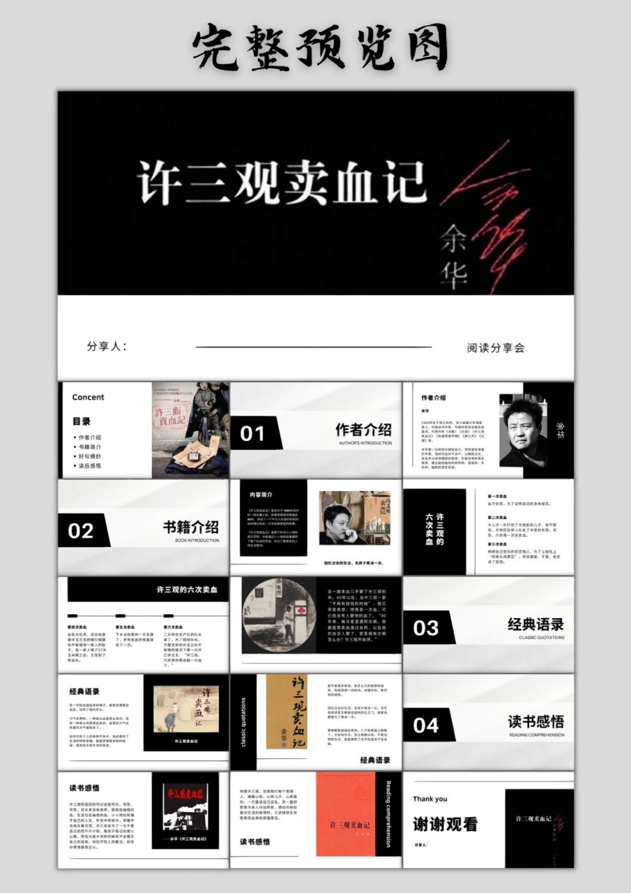 阅读分享  好书推荐《许三观卖血记》:平凡悲惨小人物的自洽 ppt共16