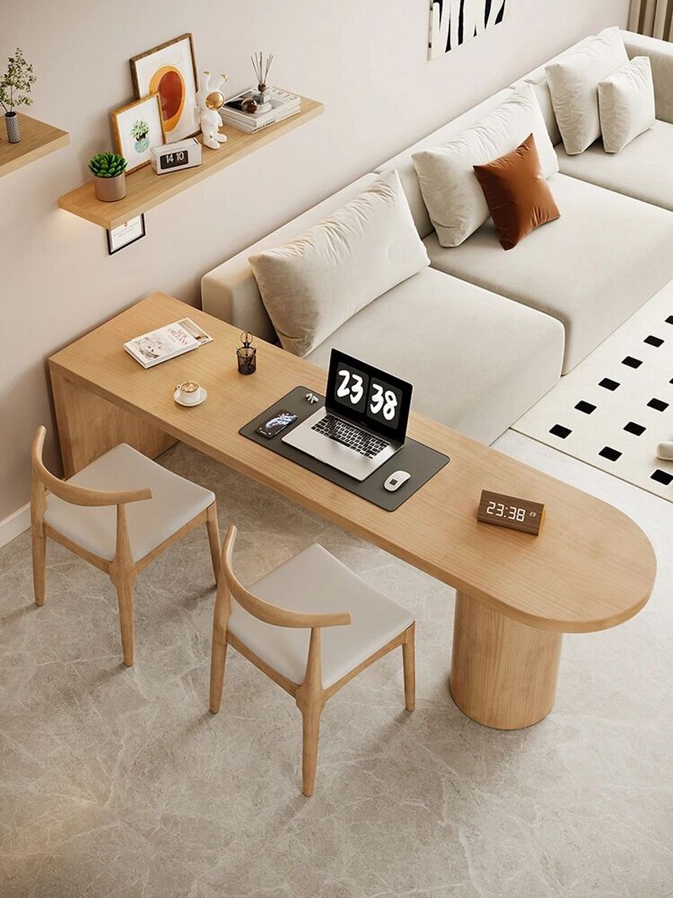 客厅书桌 客厅隔断书桌 新西兰松木制作 简约高端大气 阅读学习桌工作