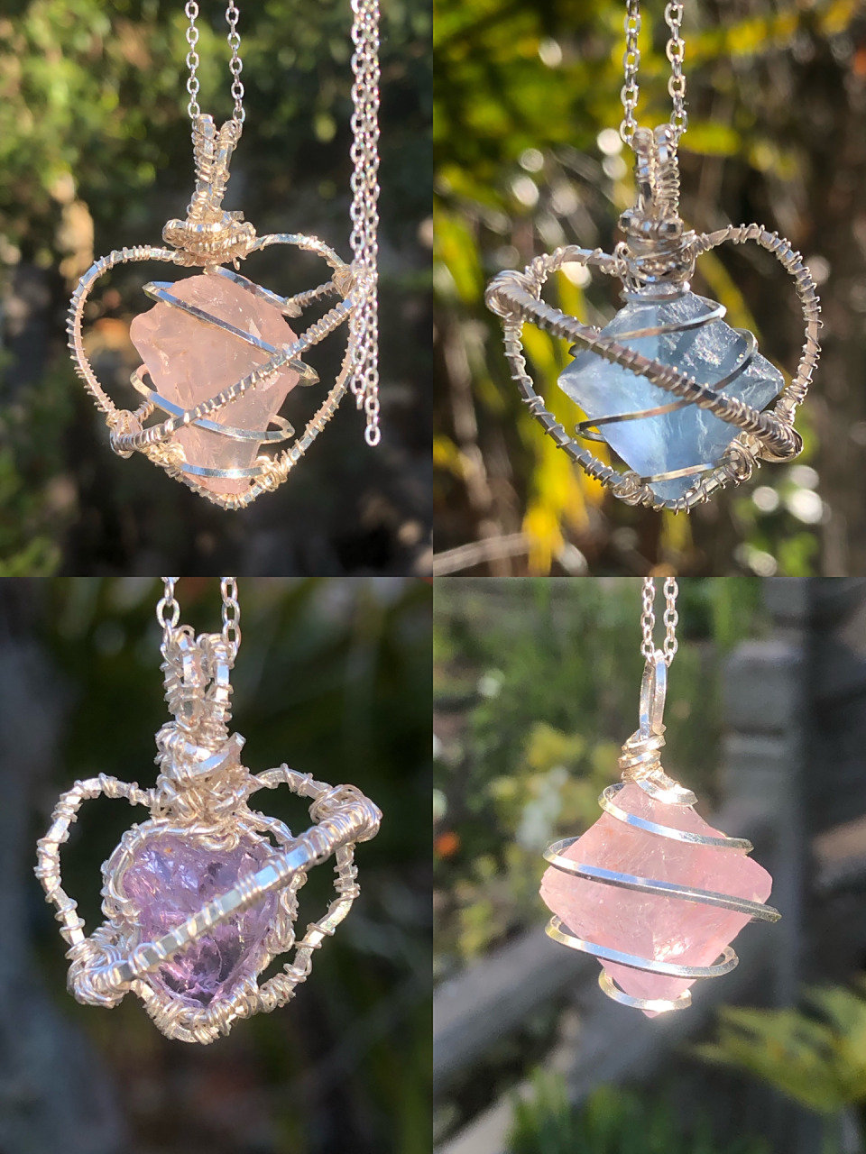 【粉晶&紫晶&萤石吊坠】客定欣赏26615 心形框架原创 其中一个不