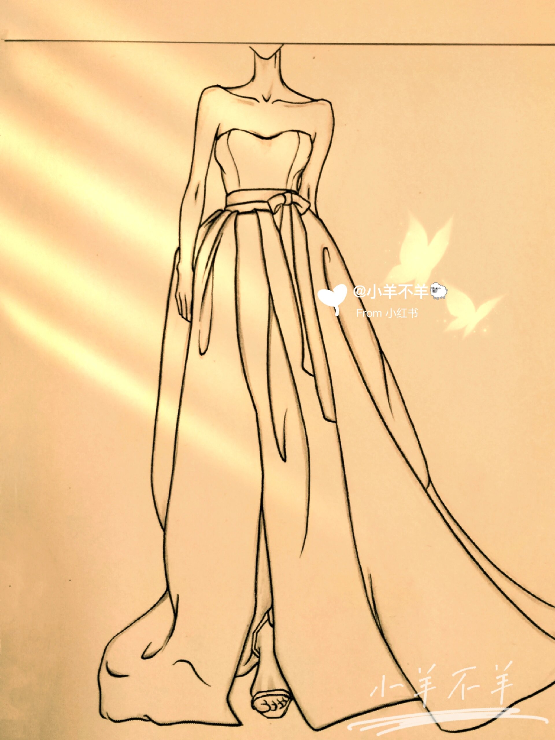 美女婚纱黑白简笔画教程