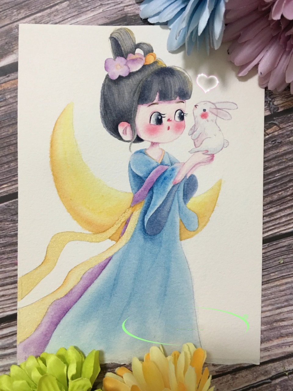 中秋节快到了,用我的画风画嫦娥 为什么不是满月呢?