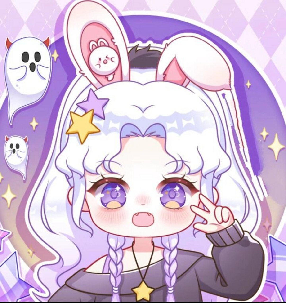 折耳妹妹头像,后面有壁纸哦!