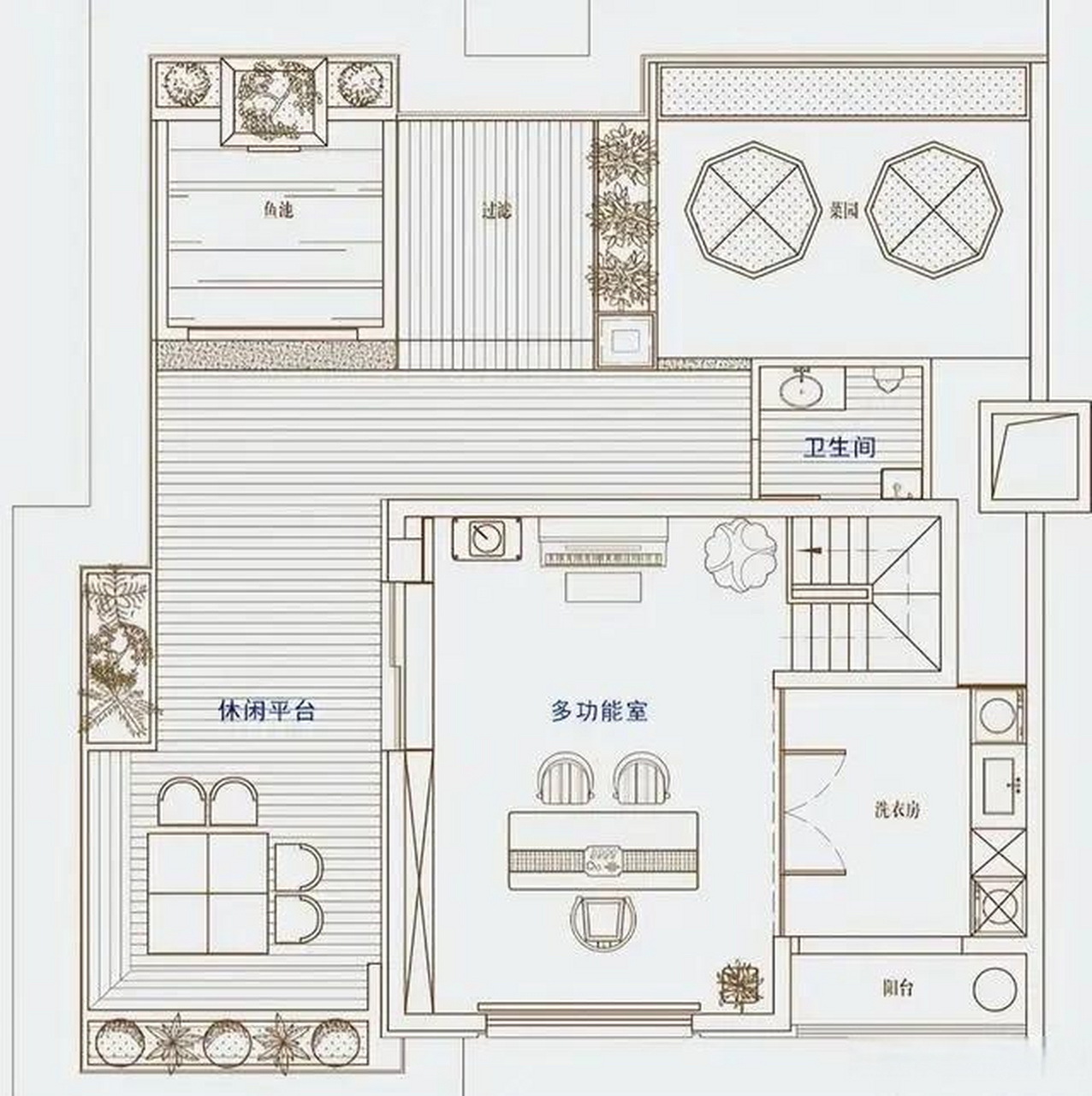 顶层复式户型平面图图片