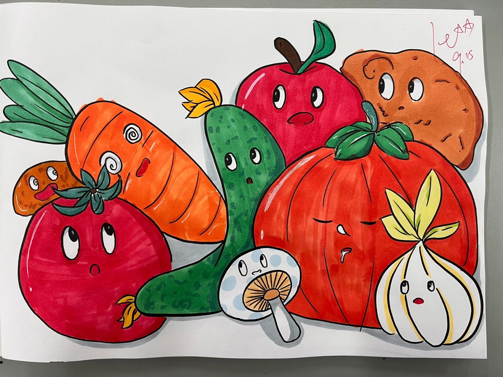 苏教版六年级美术第二课《蔬菜》学生作业分享