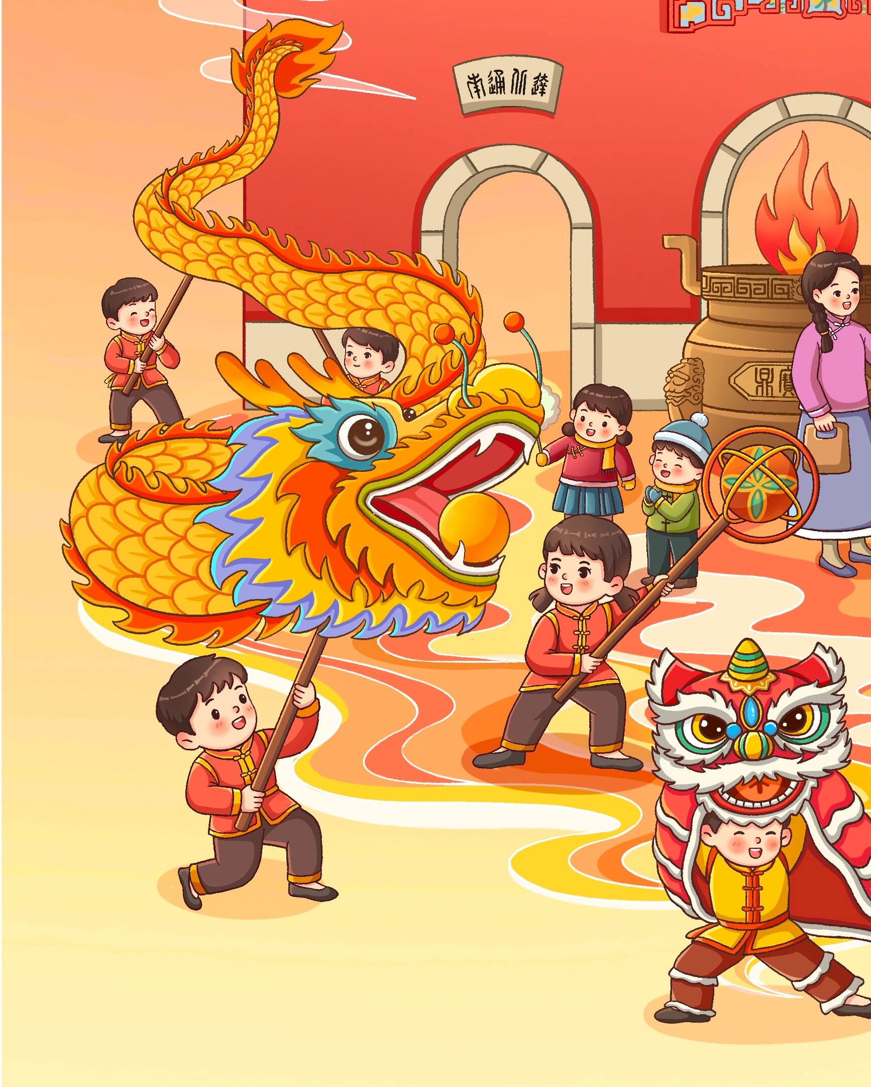 庙会 | 非遗传承插画