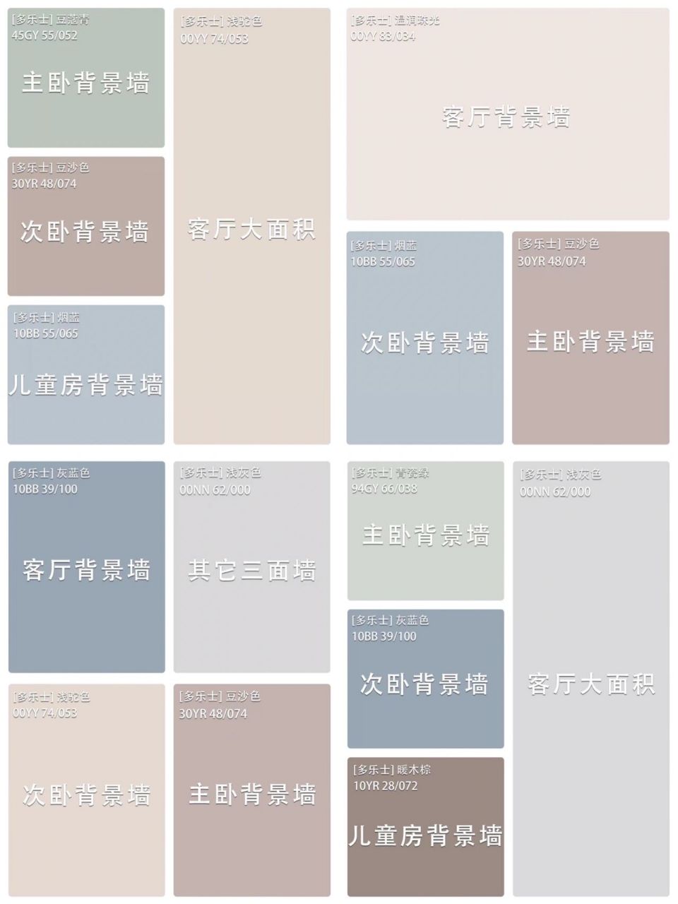 漆色号,附全屋配色方案93 整理了多乐士绝美乳胶漆颜色搭配合集99