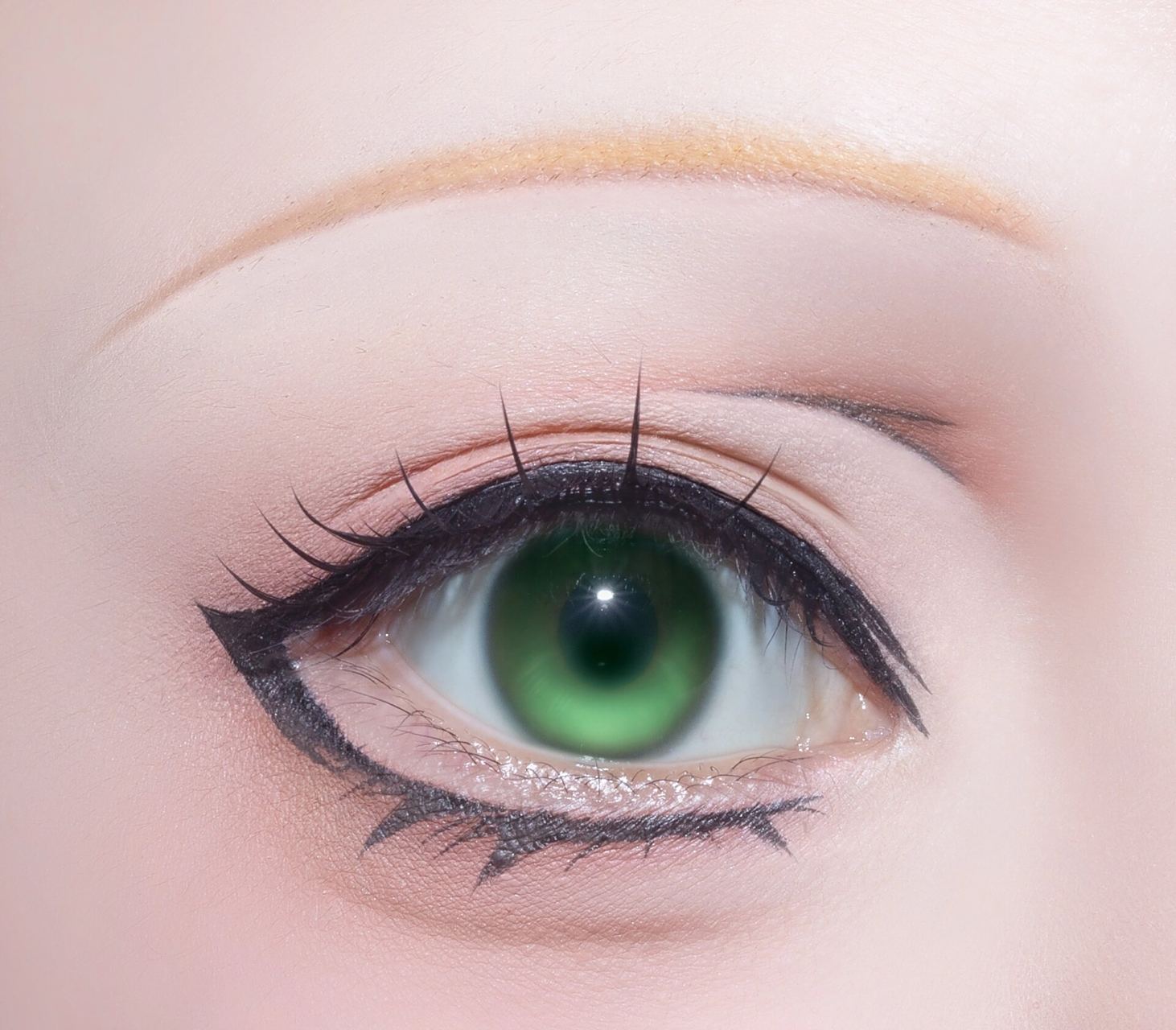 涂山苏苏cos眼妆 眼睛压扁液化的,半身并不圆眼,美瞳p的