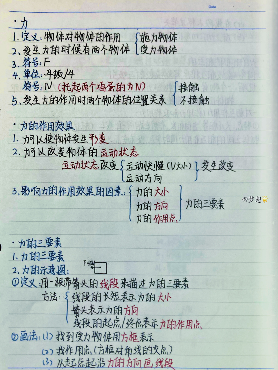 笔记 寒假提前预习卷起来,物理7715八年级下册第一课重难点75