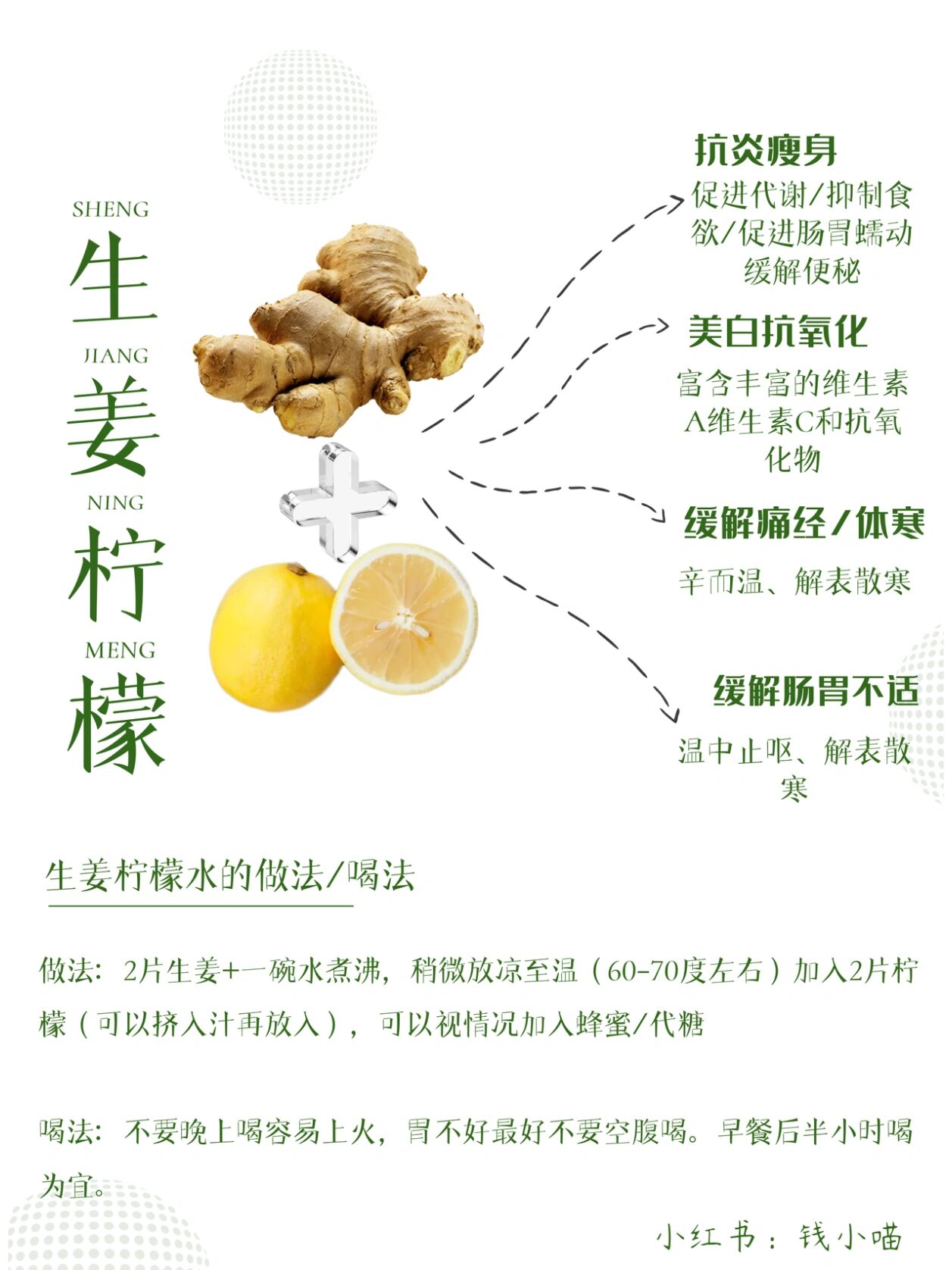 祛寒抗炎暖胃瘦身饮-生姜柠檬水做法来啦