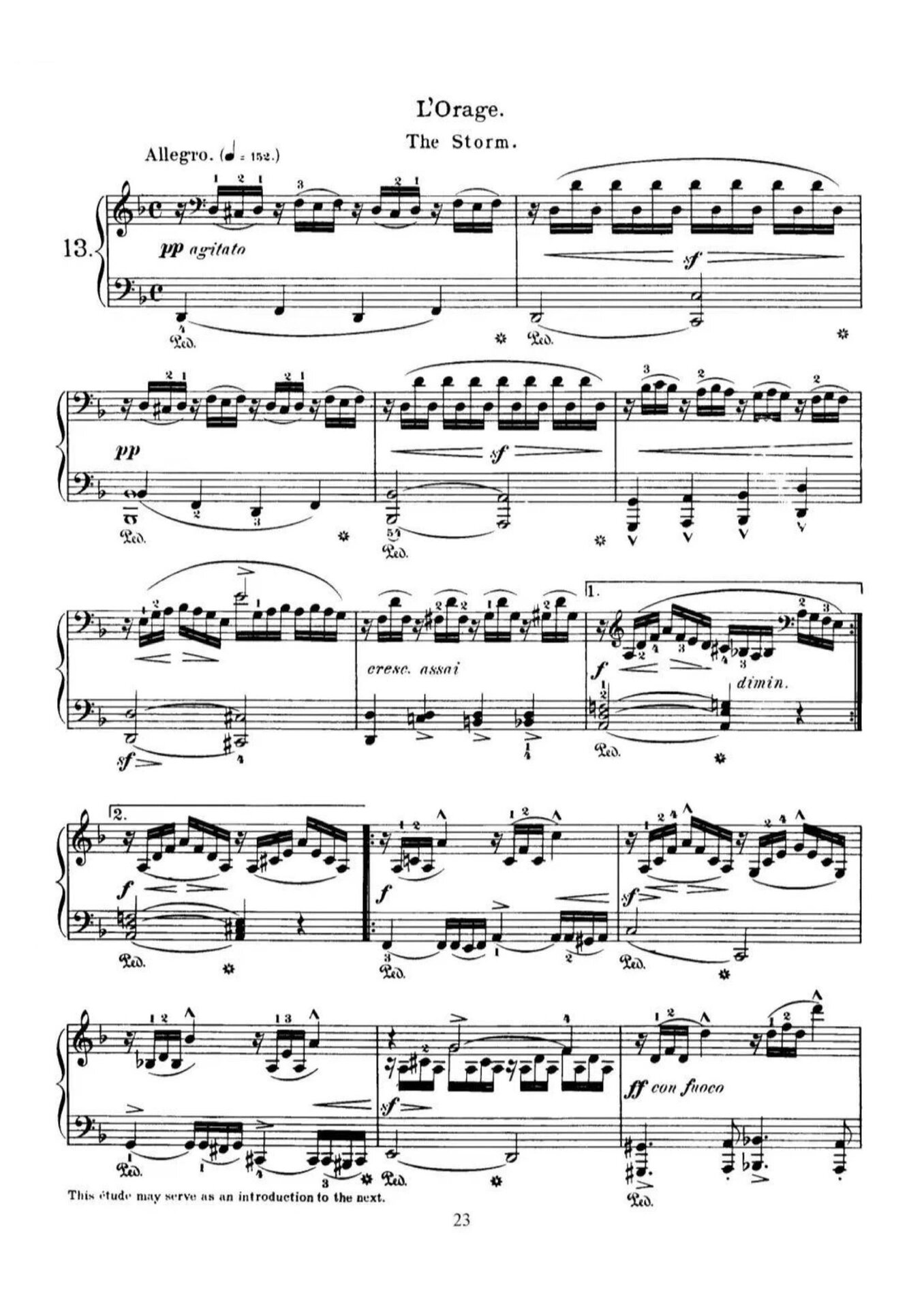 93钢琴曲谱|布格缪勒《暴风雨》op.109 no.13
