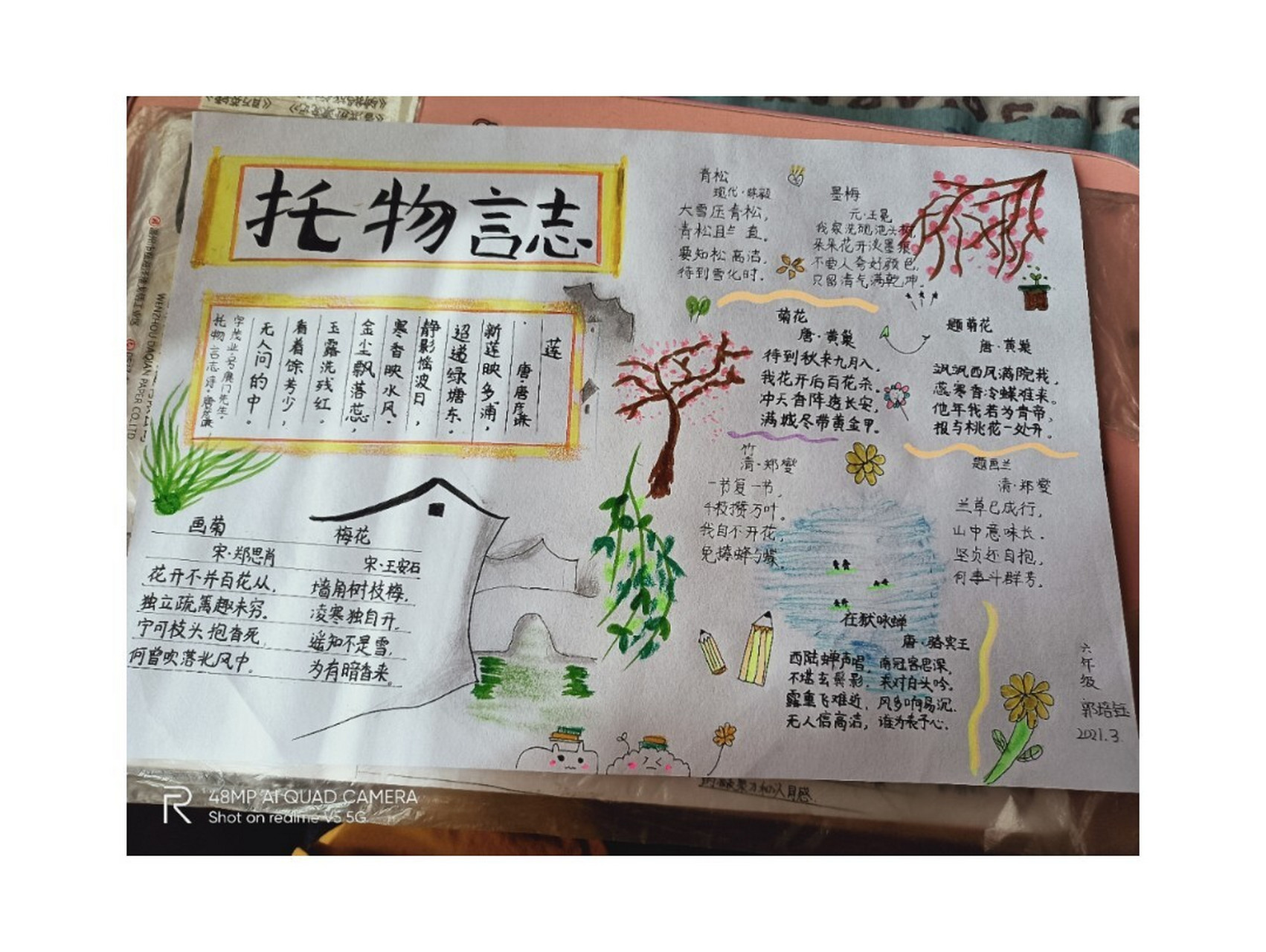 关于托物言志的手抄报