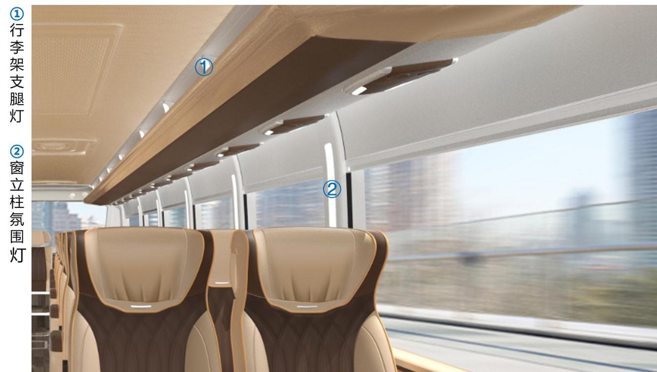 宇通客车金玉满堂高端内饰 1 1,2 1座椅布局 9--12米车型,15--37座