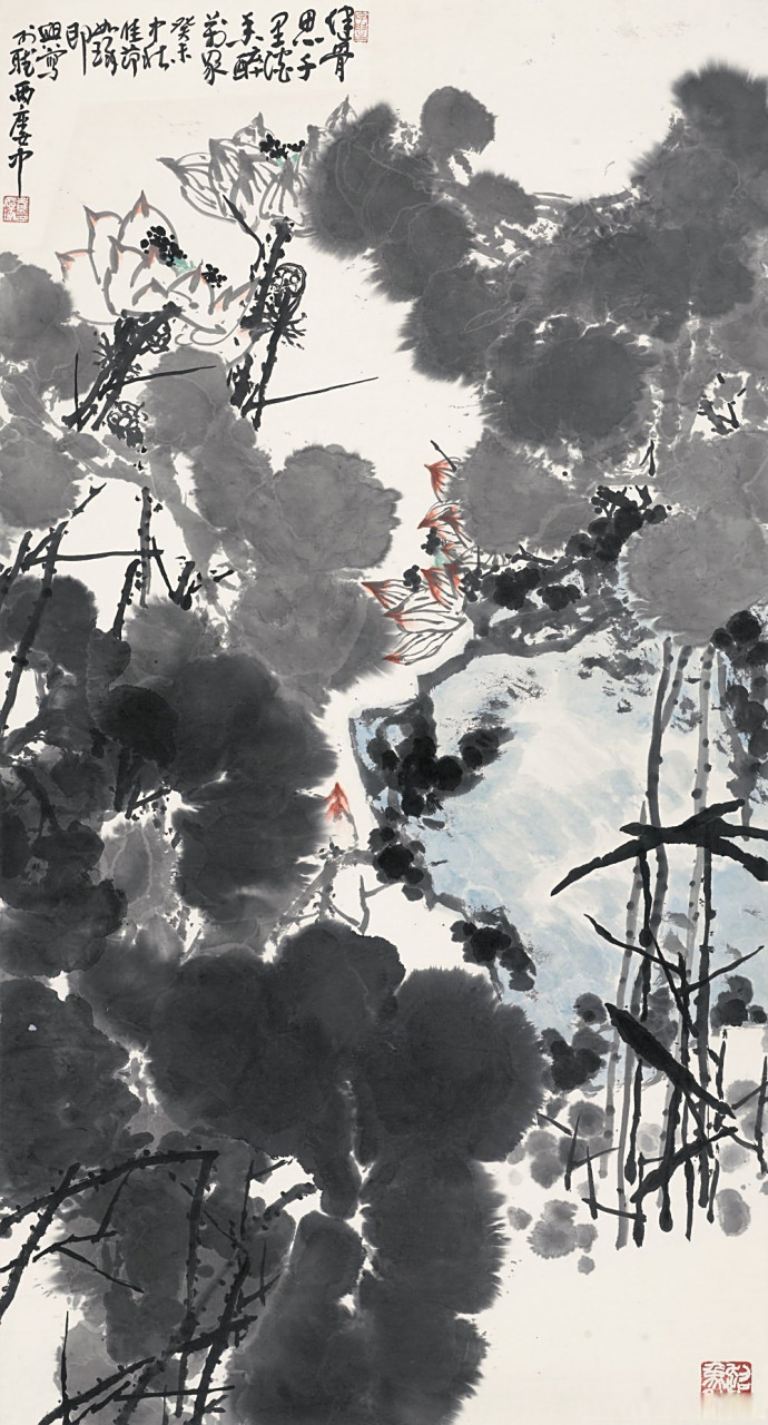 画家崔如琢笔下的荷花