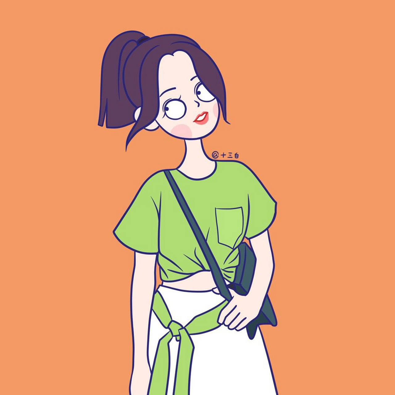 夏季时尚穿搭插画 女生头像 #我是原创插画师