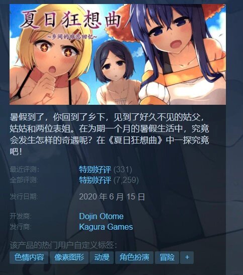 steam黄油 夏日狂想曲游戏