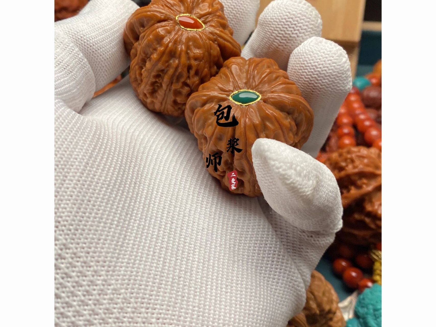 搓金 镶嵌,打底,文玩核桃镶嵌封底封脐加工打底修复核桃,金边镶嵌,金