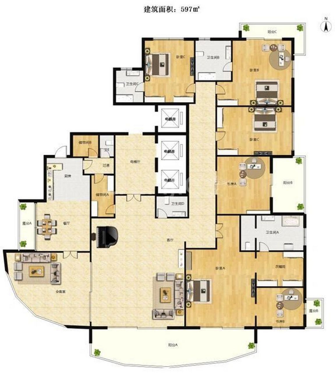 这就是明星楼盘的户型～汤臣一品