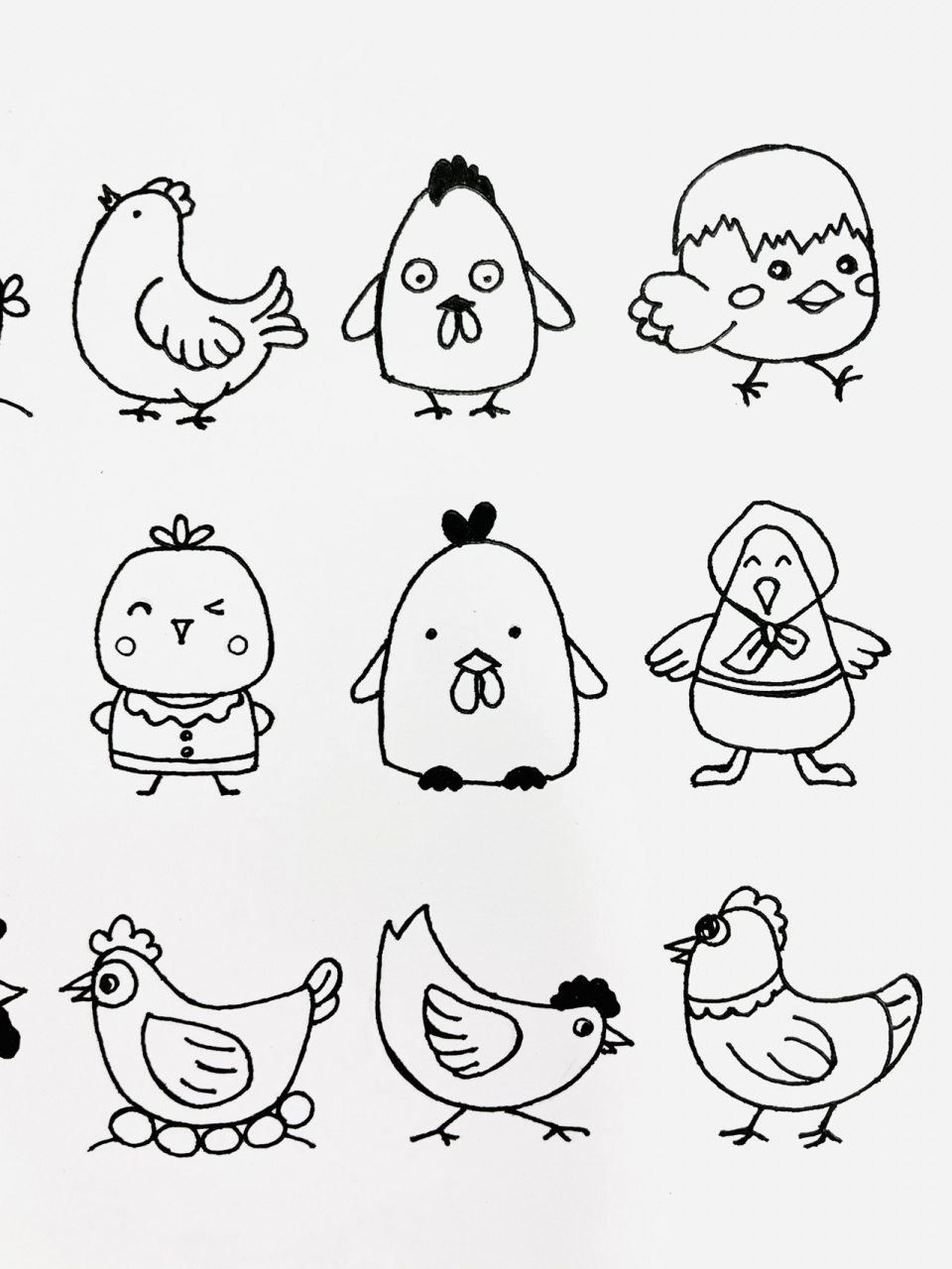 【简笔画】鸡🐤 分享一组可爱的小鸡🐤 记得很小时候,那会正好