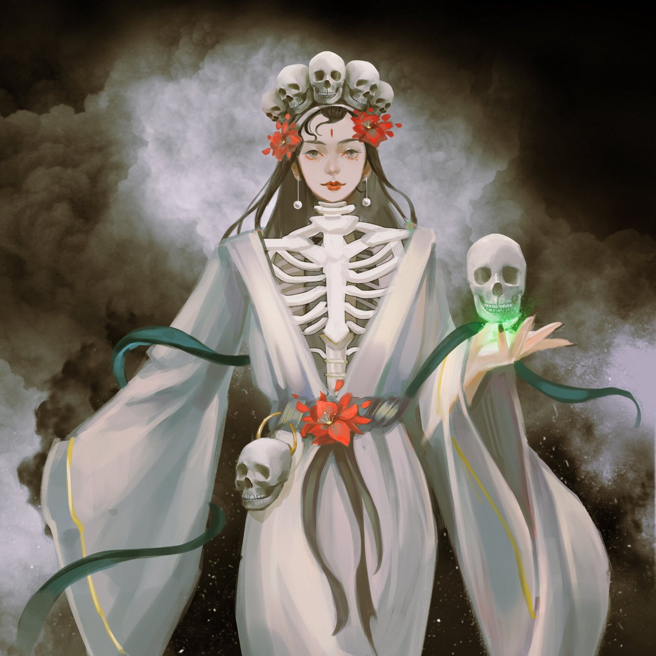 《西游记》系列人物插画 白骨精/玉兔精/唐僧/牛魔王 	 画了一组角色