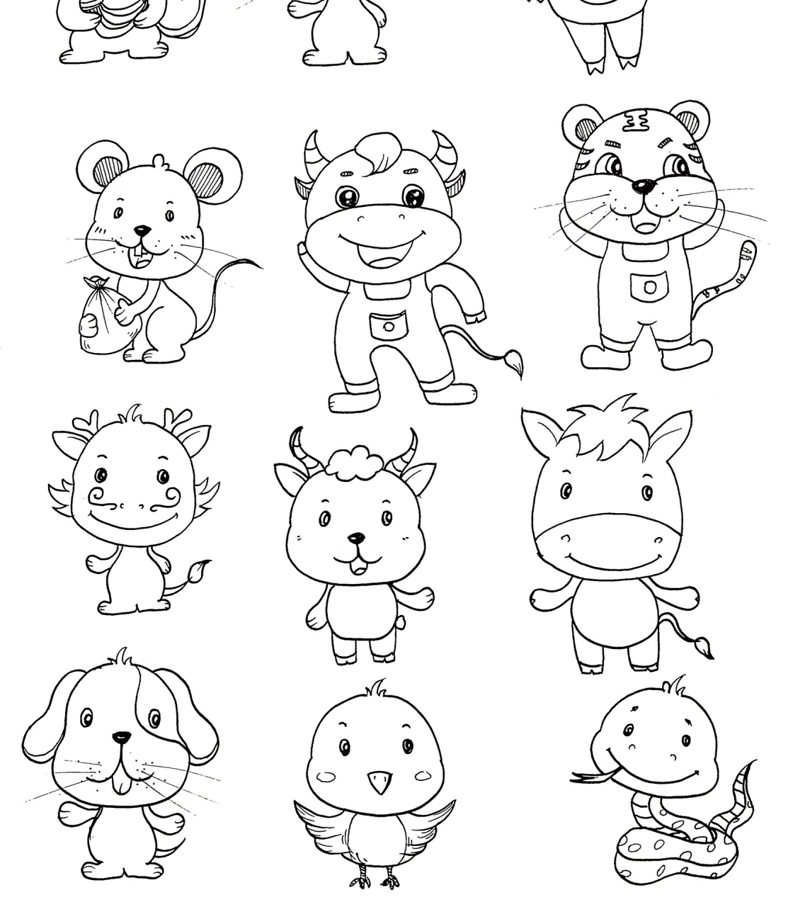 🌈十二生肖 简笔画💕 画个简笔画 一起打卡 学起来 有问题的可以