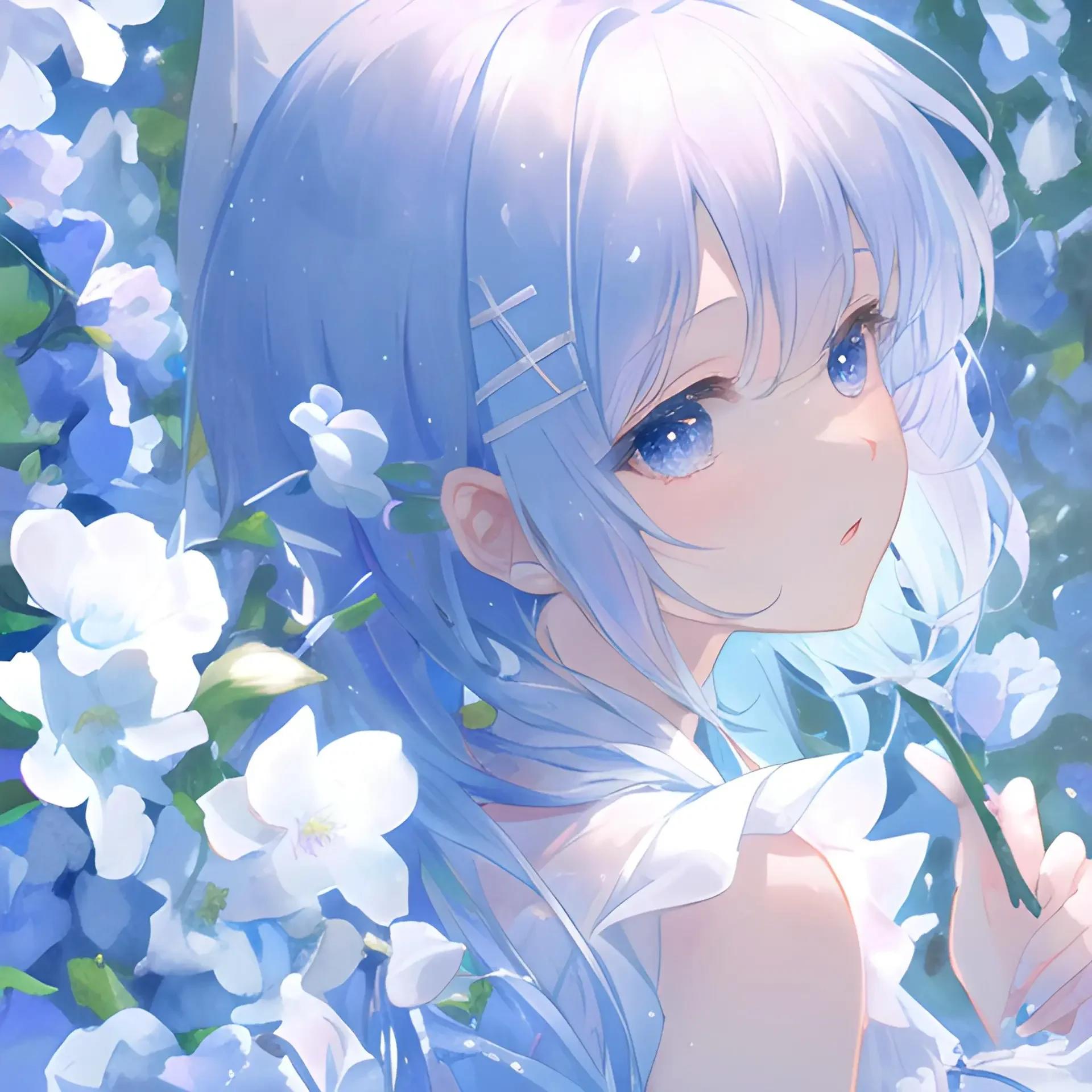 恬静,恍若晨曦|蓝色系女生头像