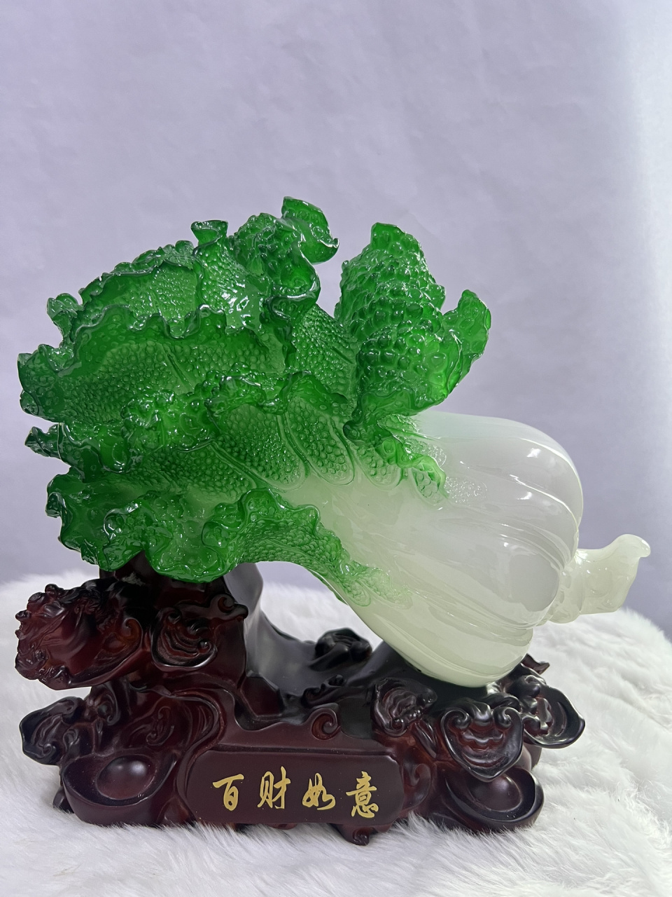 白菜"百财"如意风水摆设 78 (大) 25cm(高)x26cm(长) -白菜也谐音"