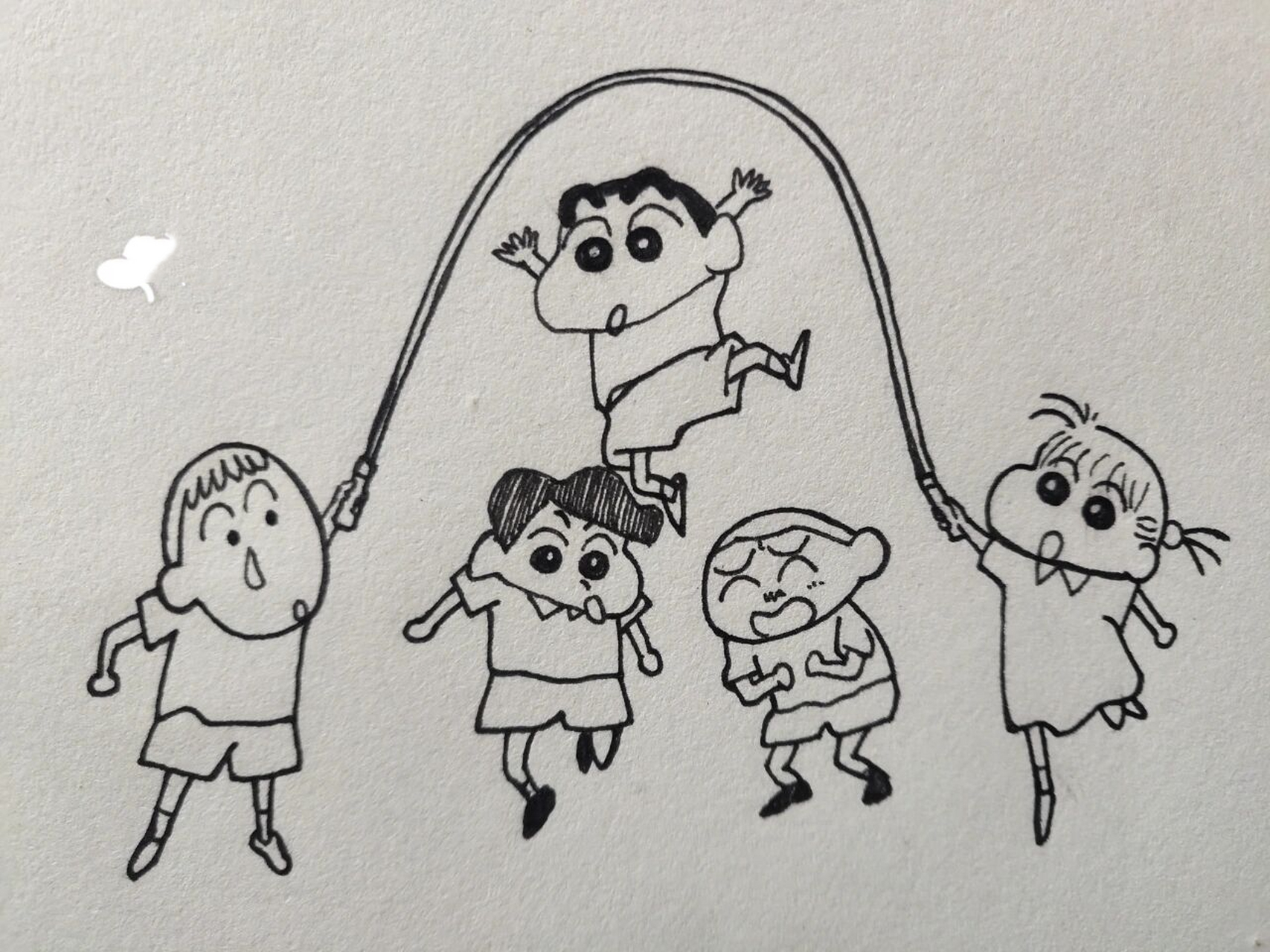 跳绳的孩子简笔画图片