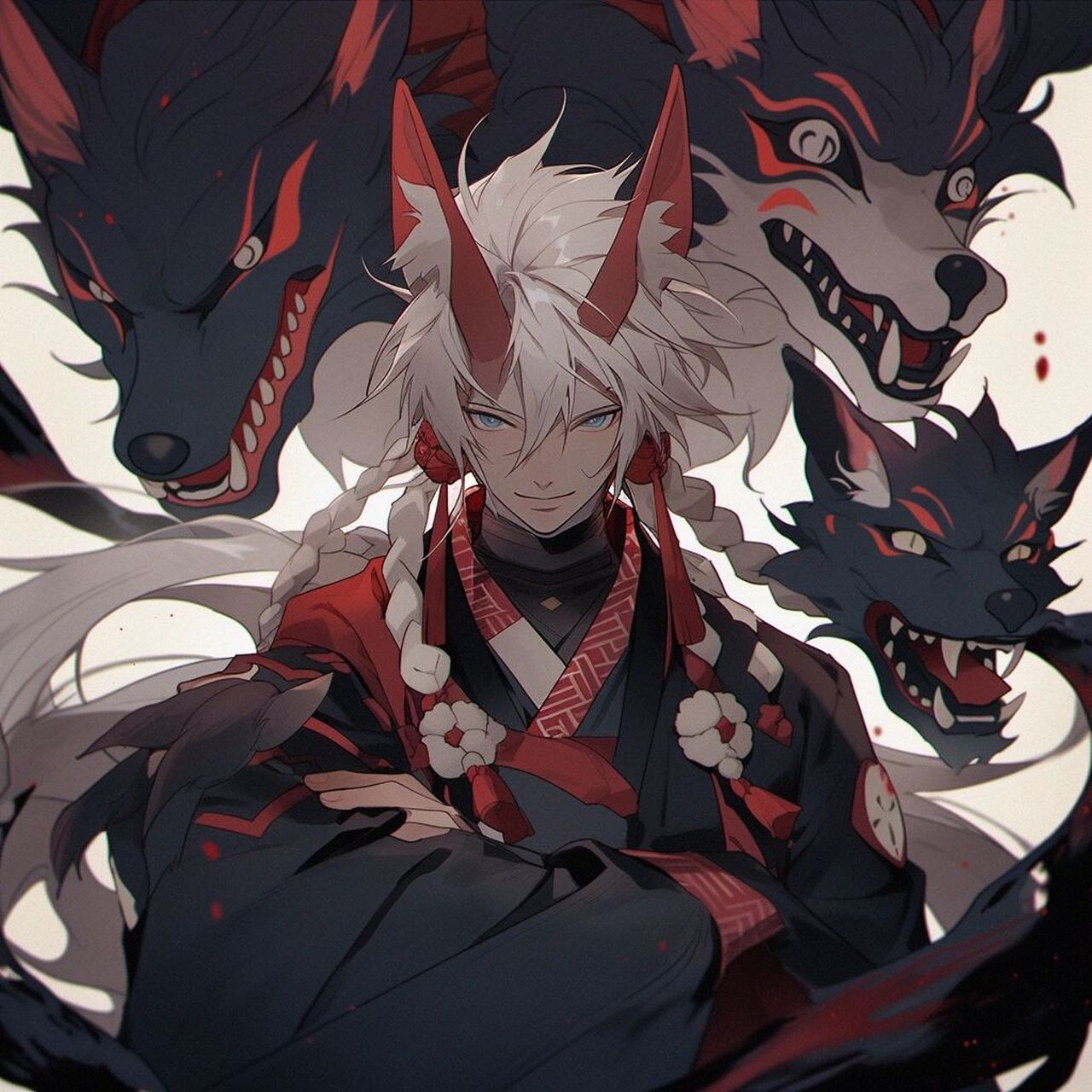 狐狸来了,狐妖少年系列头像,阴阳师风格!