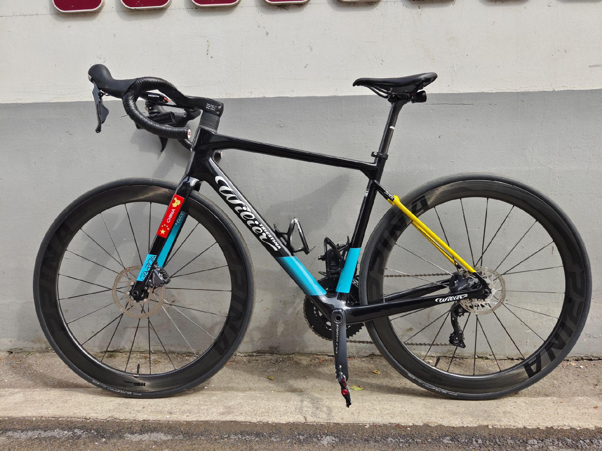 轨车座,升级了rpantahi碳纤维一体车把,ppina碳辐条50框轮公路自行车