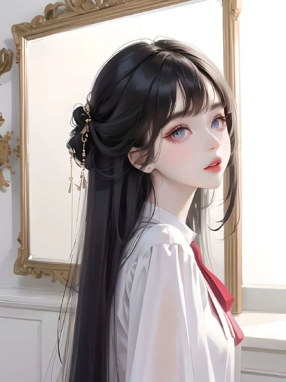 头像合集 | 黑发古风少女头像 又美又撩还很飒             由 生成