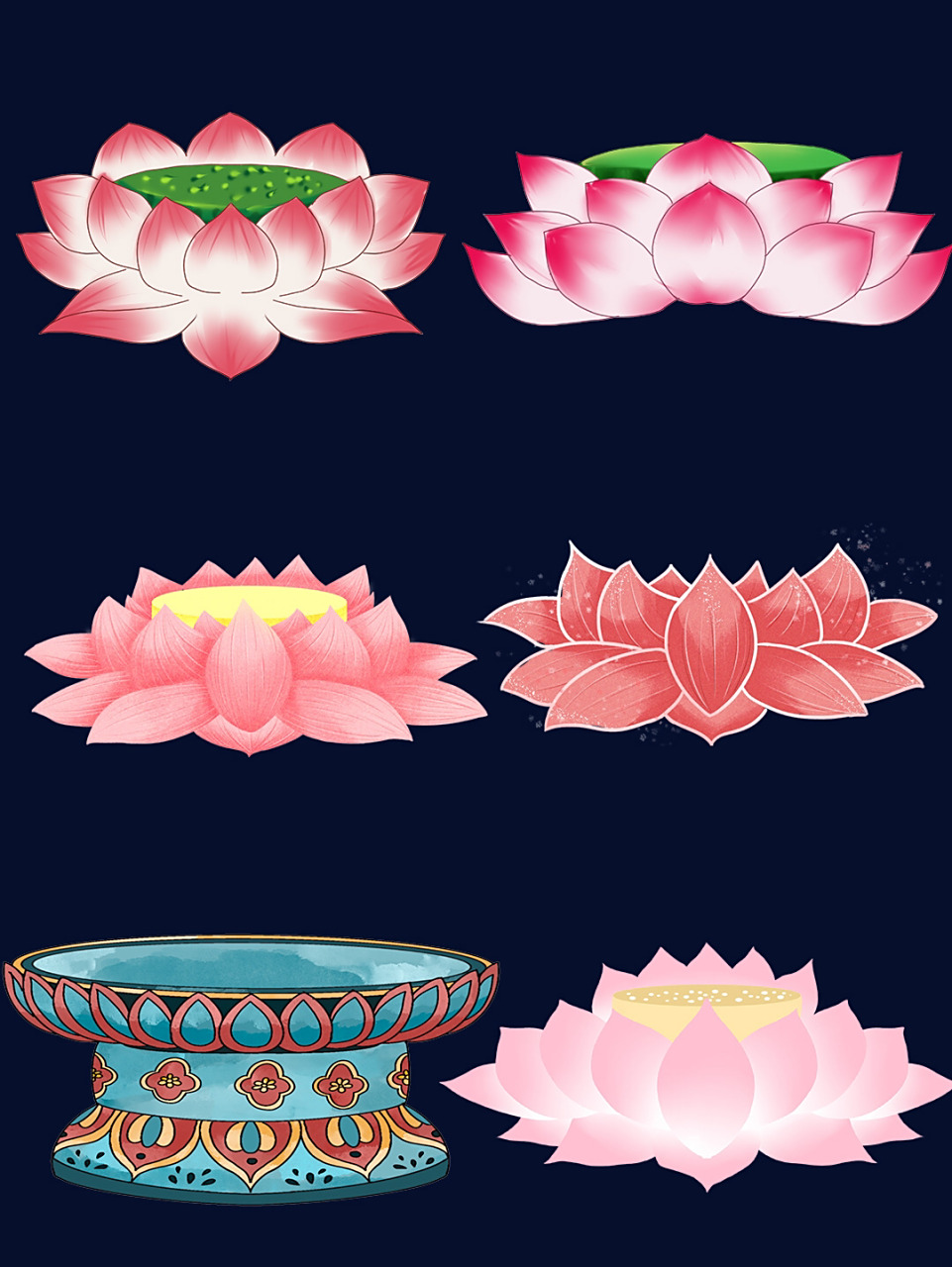 敦煌莲花座97手绘观音佛座97png免扣素 9405中国的传统文化