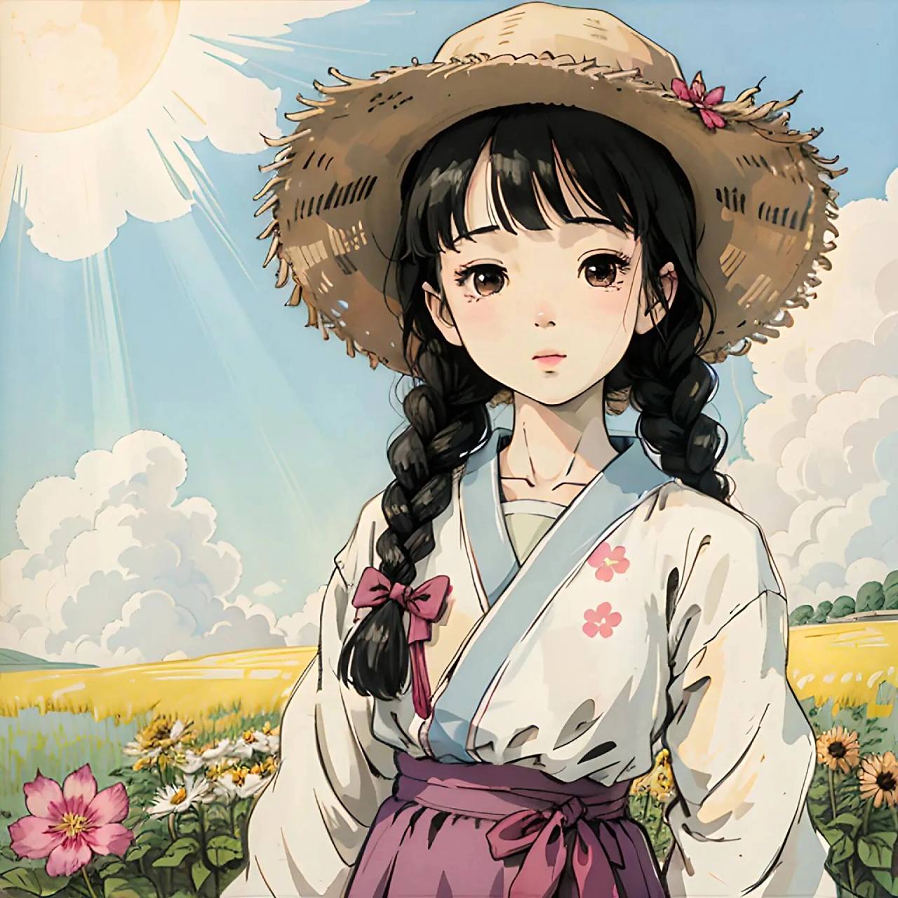 向日葵女孩‖治愈系动漫头像