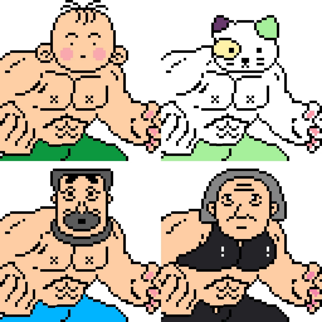 像素头像|来自大耳朵图图的铁汉柔情 大耳朵图图 健身版