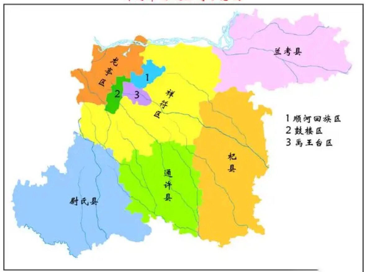 河南省各市政区图(十二):开封市