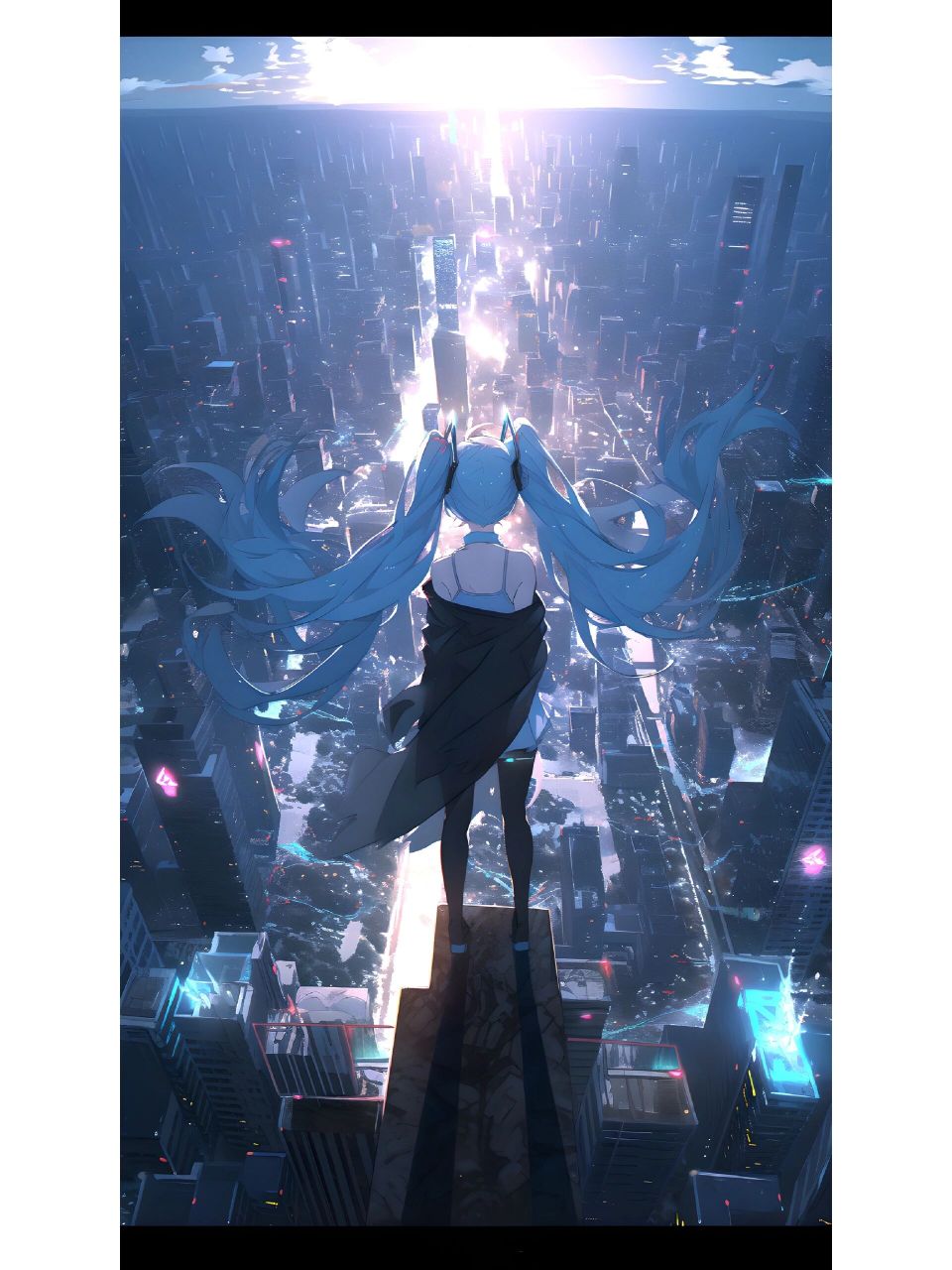 初音未来·全屏壁纸 画了好久才画出来的