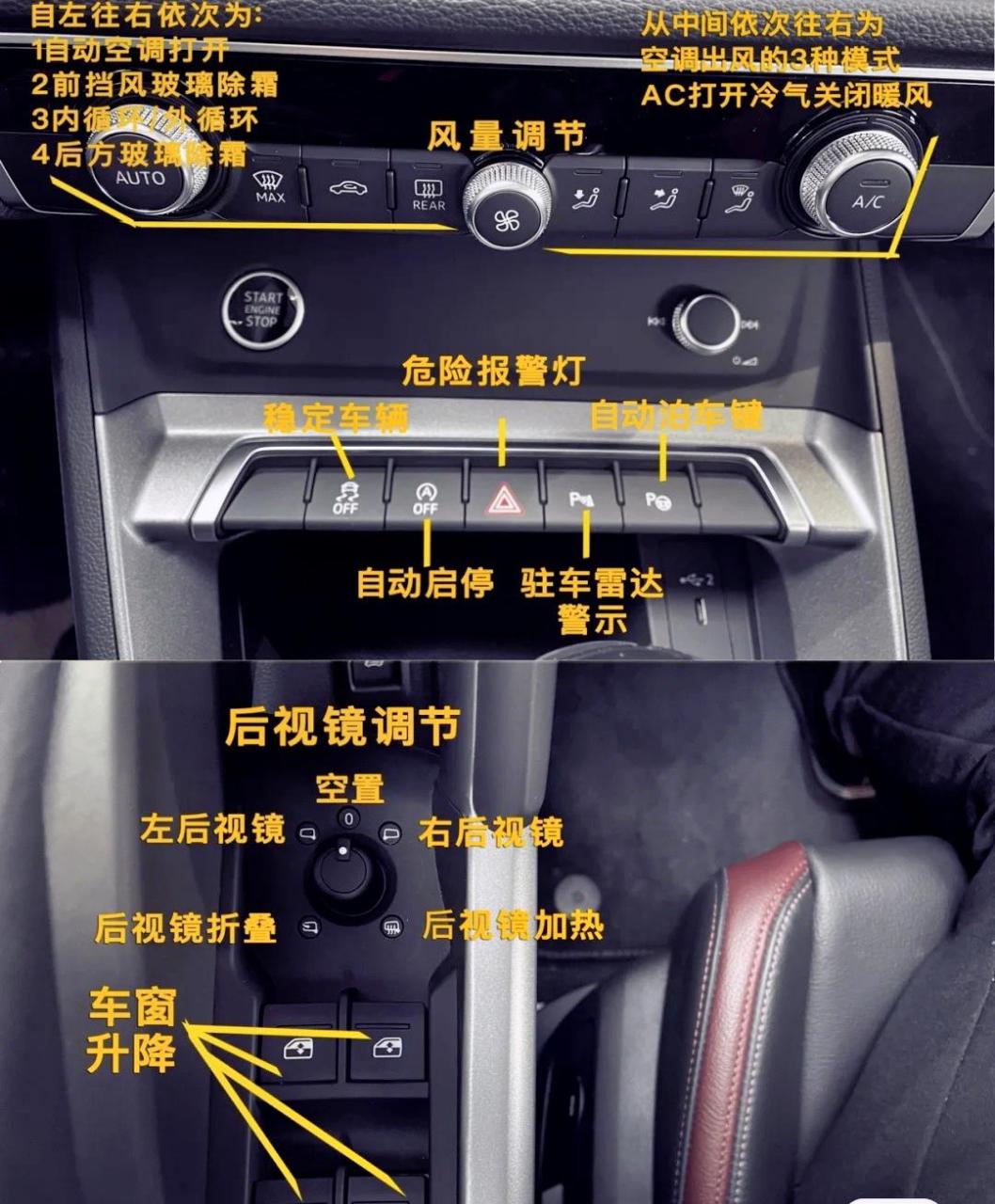 奥迪q3按键说明,满满的干货!你学会了吗