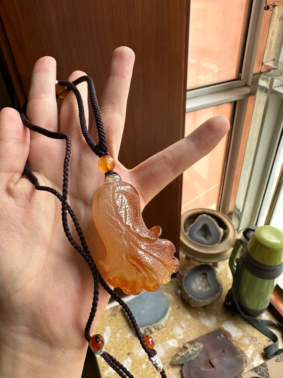 北红玛瑙逊克玛瑙白菜 北红玛瑙逊克玛瑙白菜. 料子油润.